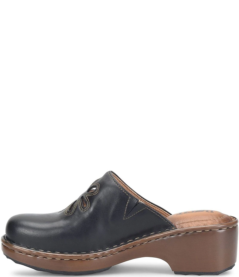 Born Torry Leather Flower Cut Out Clogs