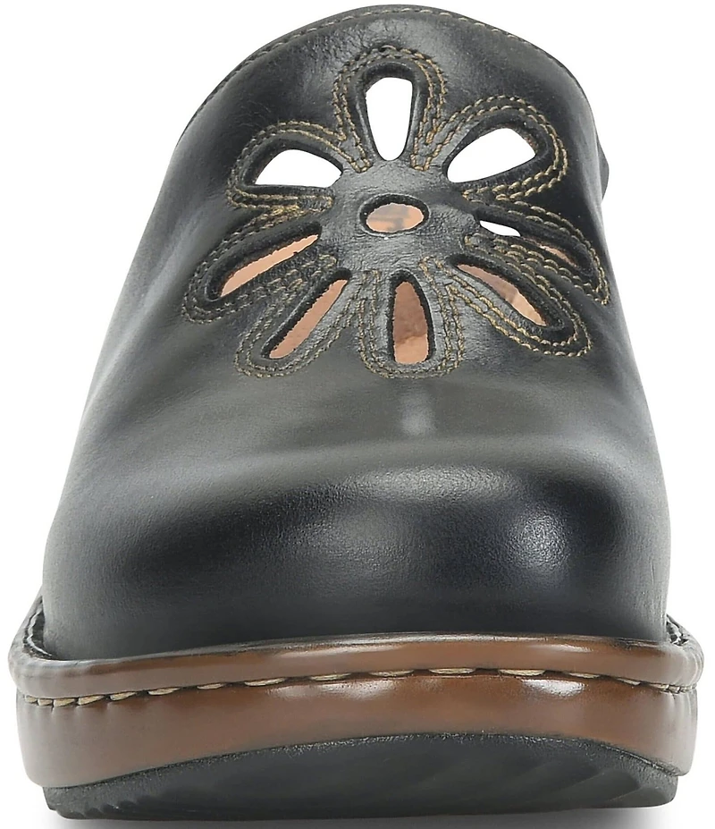 Born Torry Leather Flower Cut Out Clogs