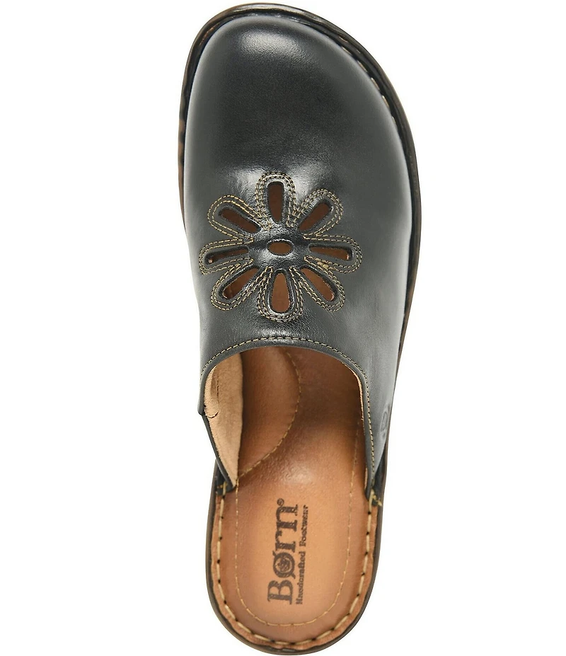 Born Torry Leather Flower Cut Out Clogs