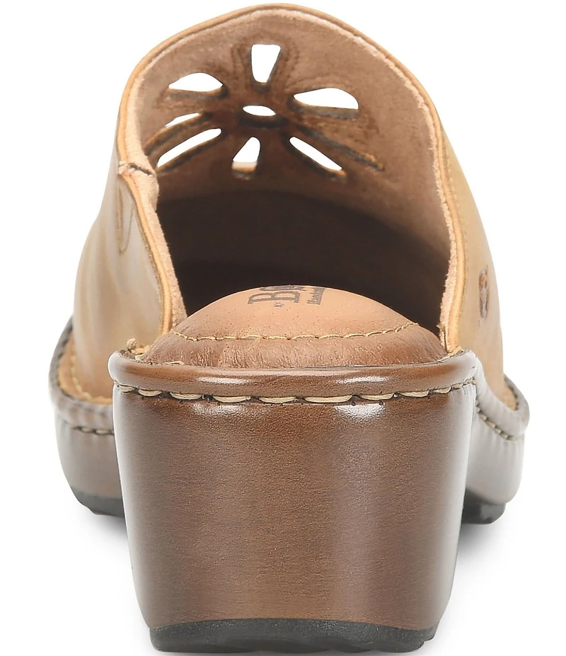 Born Torry Leather Flower Cut Out Clogs