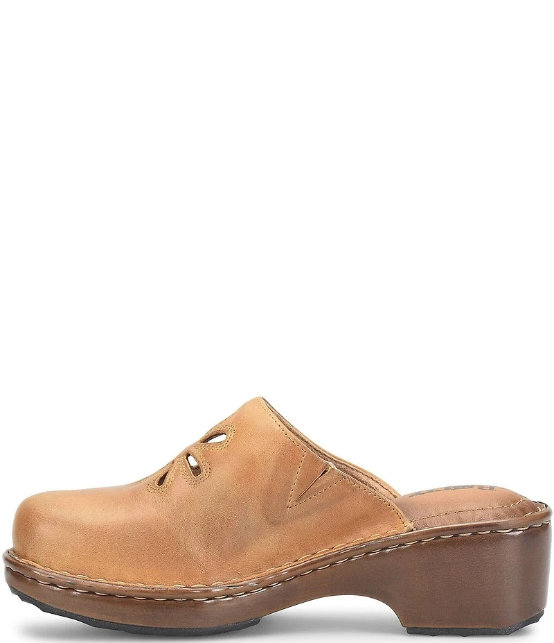 Born Torry Leather Flower Cut Out Clogs