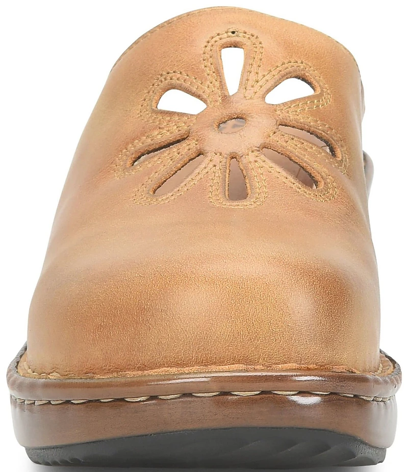 Born Torry Leather Flower Cut Out Clogs