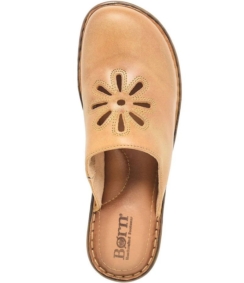 Born Torry Leather Flower Cut Out Clogs