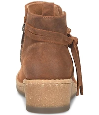 Born Vaughn Distressed Suede Wedge Ankle Booties