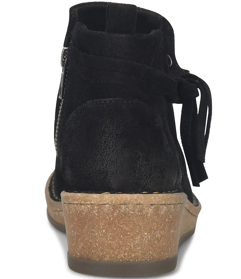 Born Vaughn Distressed Suede Wedge Ankle Booties