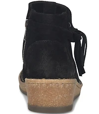 Born Vaughn Distressed Suede Wedge Ankle Booties