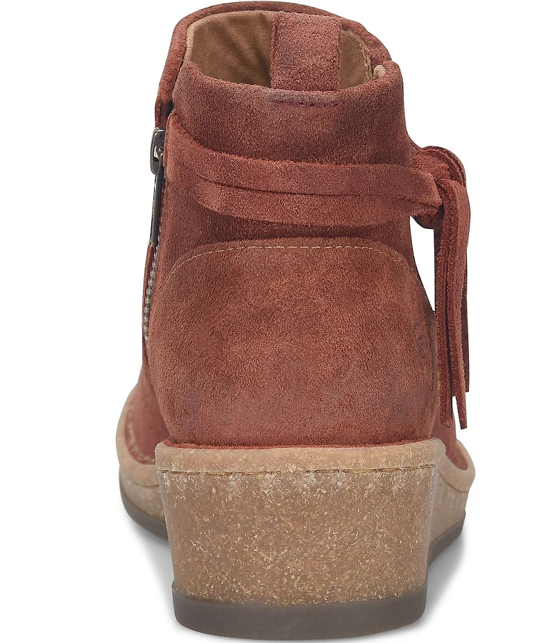 Born Vaughn Distressed Suede Wedge Ankle Booties