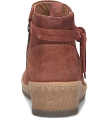 Born Vaughn Distressed Suede Wedge Ankle Booties