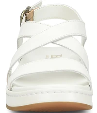 Born Victoria Leather Platform Wedge Sandals