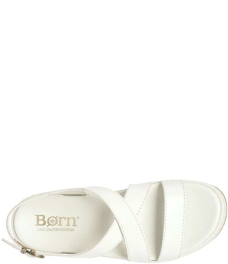 Born Victoria Leather Platform Wedge Sandals