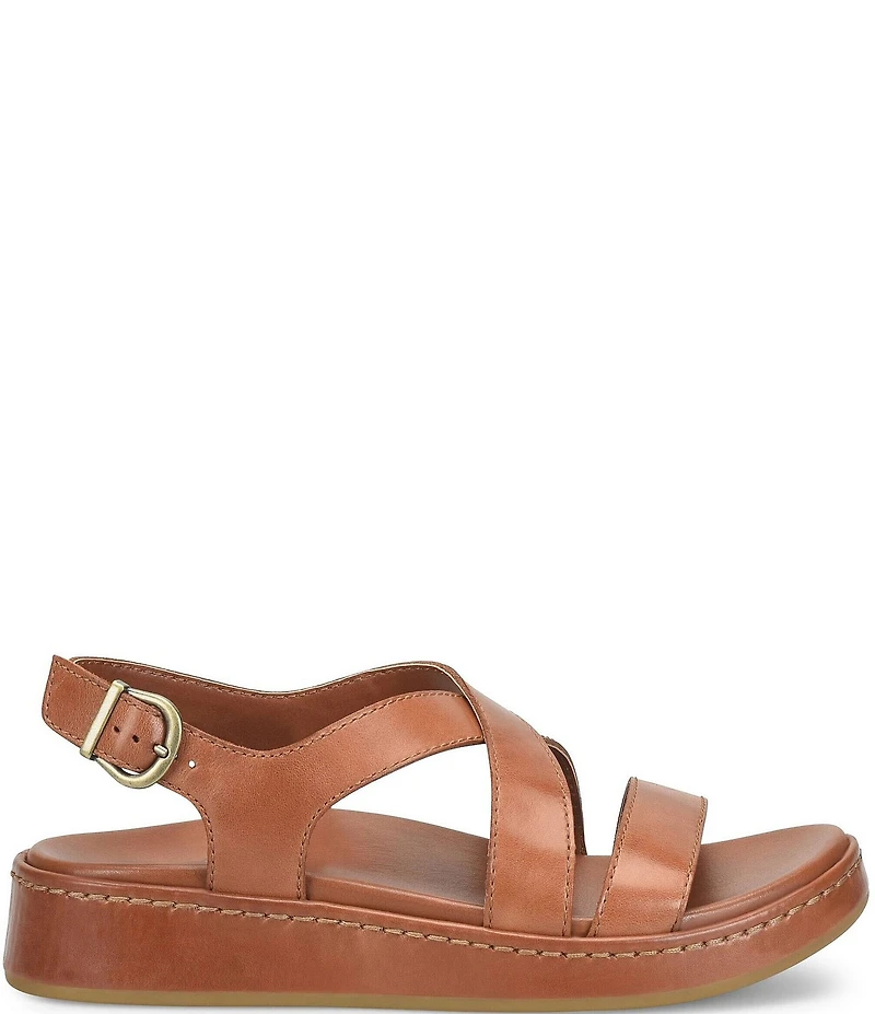Born Victoria Leather Platform Wedge Sandals