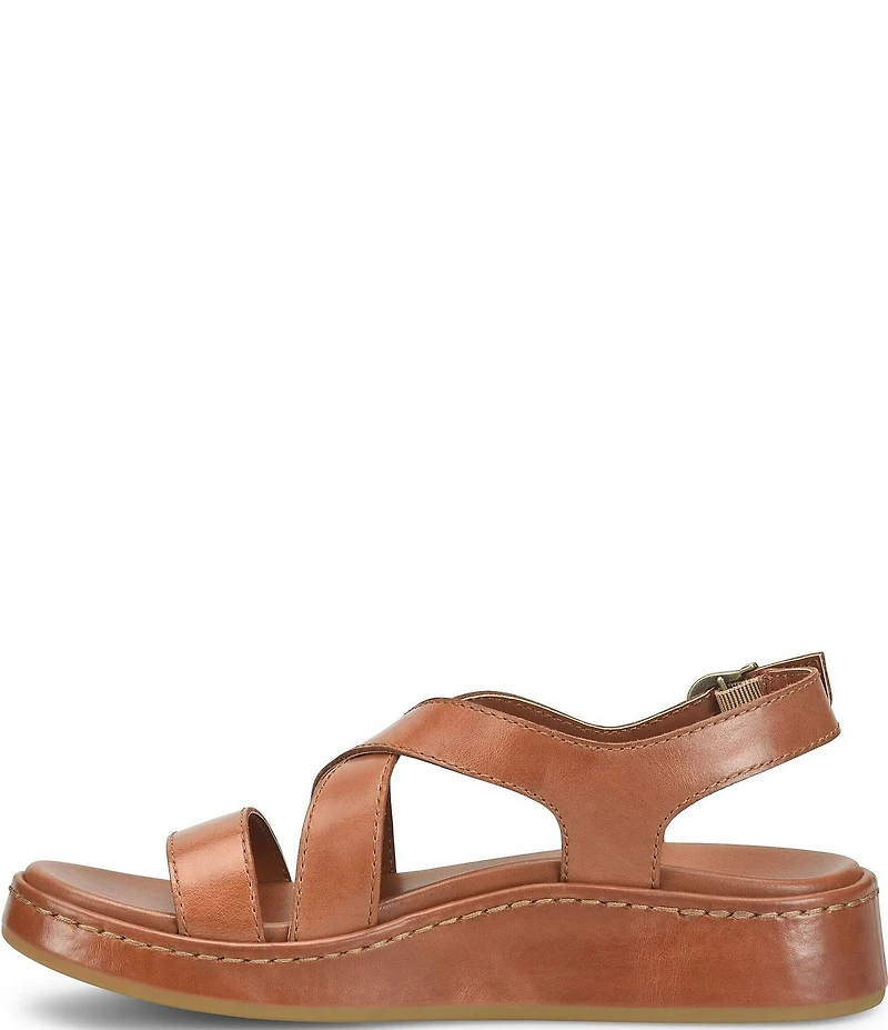 Born Victoria Leather Platform Wedge Sandals