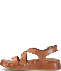 Born Victoria Leather Platform Wedge Sandals