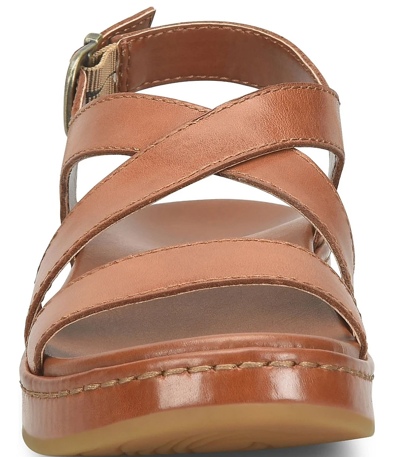 Born Victoria Leather Platform Wedge Sandals