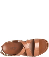 Born Victoria Leather Platform Wedge Sandals