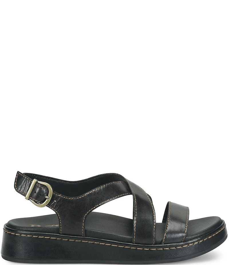 Born Victoria Leather Platform Wedge Sandals