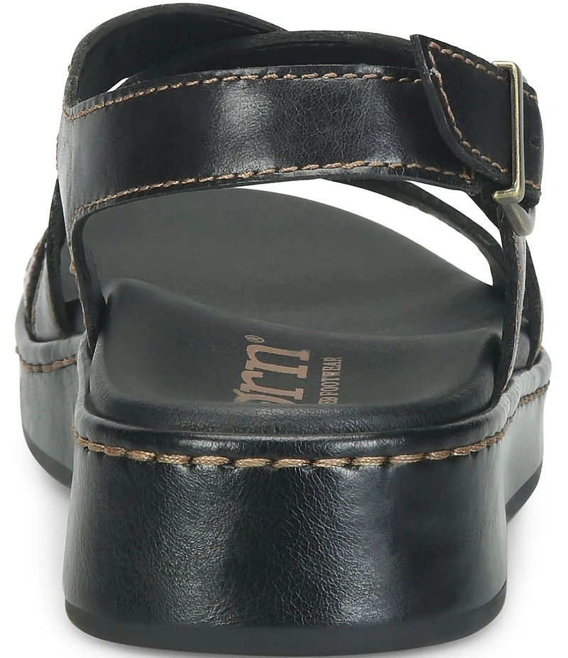 Born Victoria Leather Platform Wedge Sandals