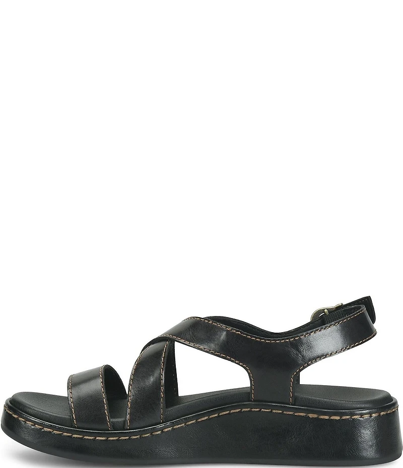 Born Victoria Leather Platform Wedge Sandals