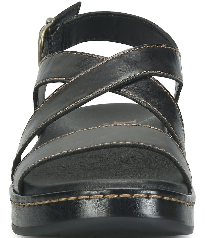 Born Victoria Leather Platform Wedge Sandals