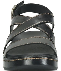 Born Victoria Leather Platform Wedge Sandals