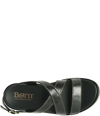 Born Victoria Leather Platform Wedge Sandals