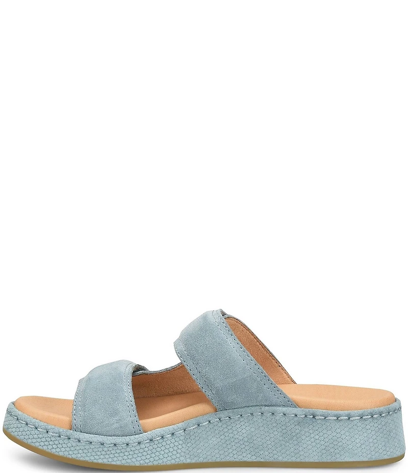 Born Vivian Suede Hook-and-Loop Double Banded Slide Sandals