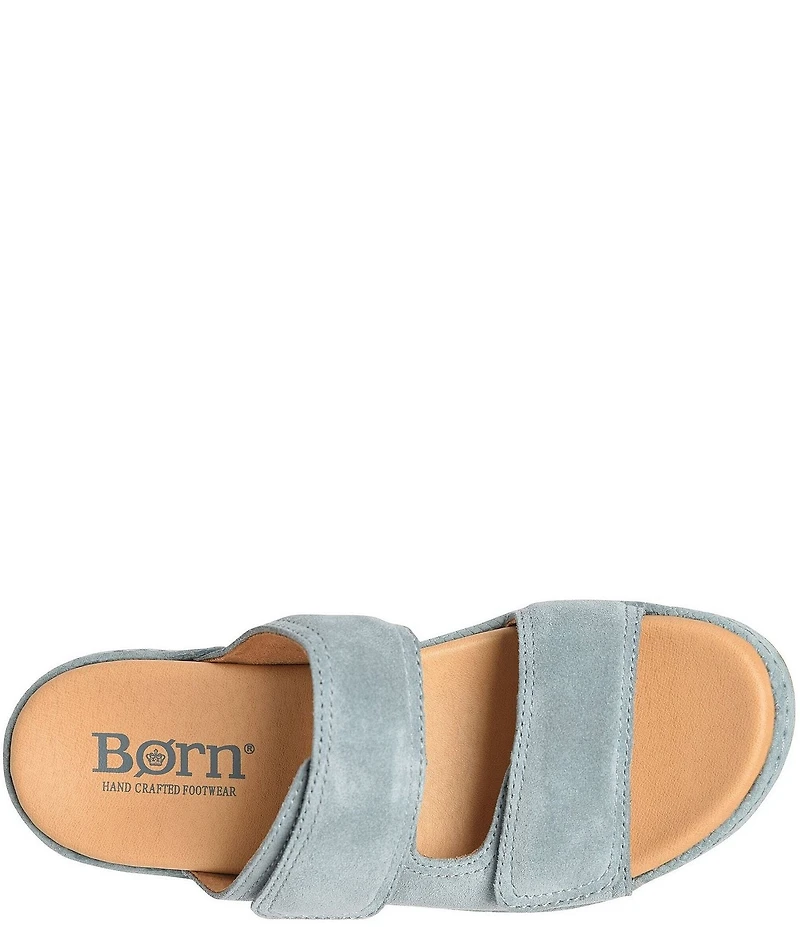 Born Vivian Suede Hook-and-Loop Double Banded Slide Sandals