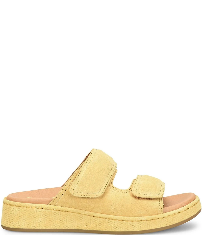 Born Vivian Suede Hook-and-Loop Double Banded Slide Sandals