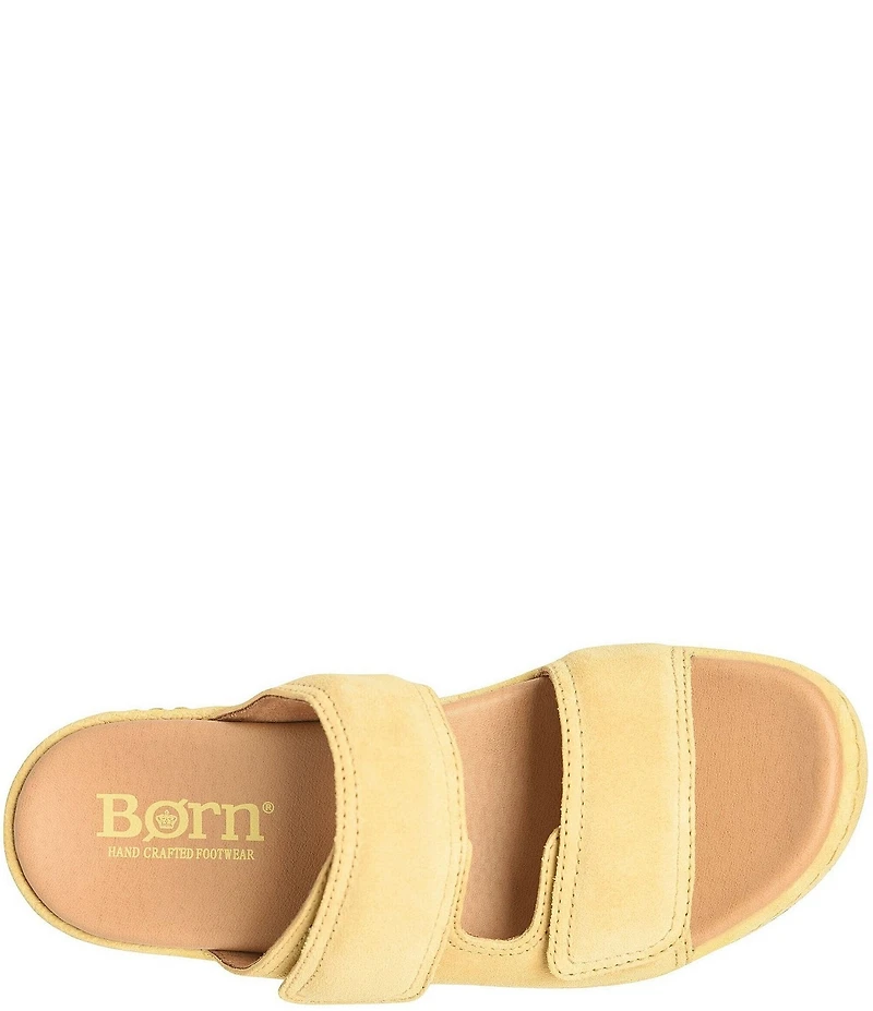 Born Vivian Suede Hook-and-Loop Double Banded Slide Sandals