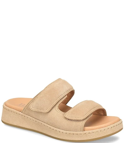 Born Vivian Suede Hook-and-Loop Double Banded Slide Sandals
