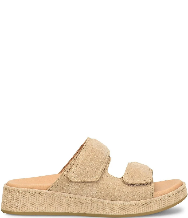 Born Vivian Suede Hook-and-Loop Double Banded Slide Sandals