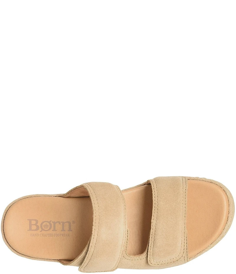 Born Vivian Suede Hook-and-Loop Double Banded Slide Sandals