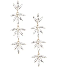 Southern Living x Borrowed & Blue Flower Linear Crystal Gold Statement Earrings