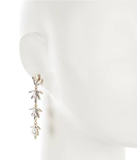 Southern Living x Borrowed & Blue Flower Linear Crystal Gold Statement Earrings