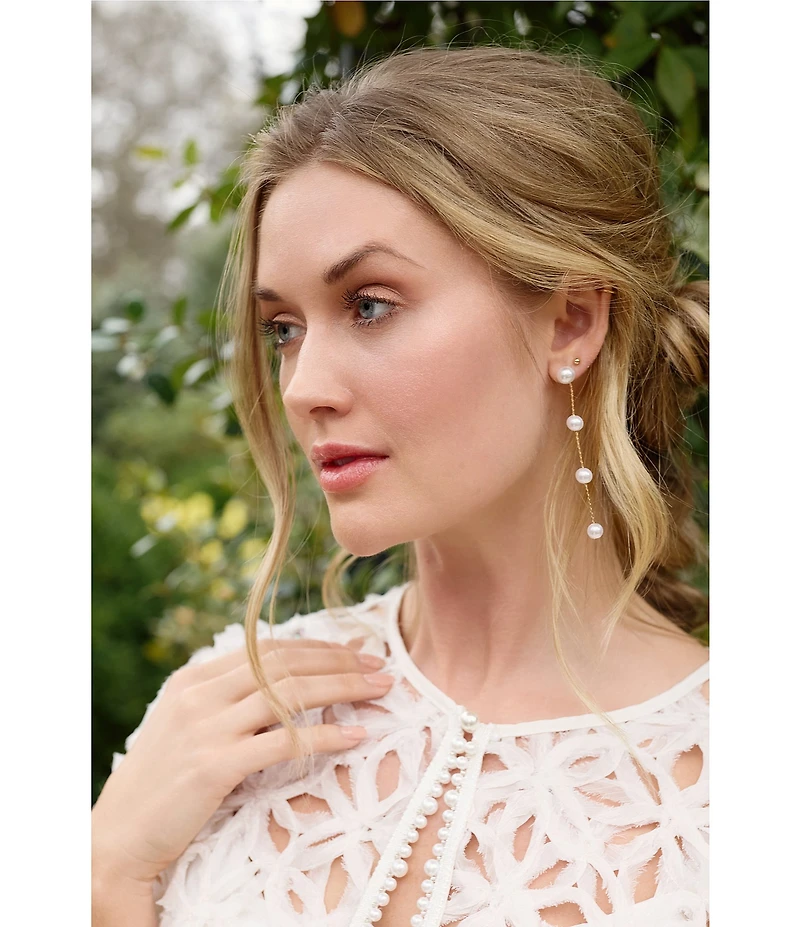Southern Living x Borrowed & Blue Pearl Linear Drop Earrings