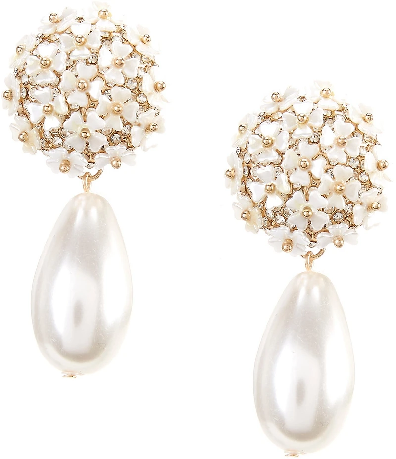 Southern Living x Borrowed & Blue Flower Pearl Statement Drop Earrings