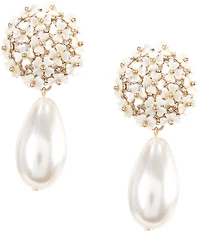 Southern Living x Borrowed & Blue Flower Pearl Statement Drop Earrings