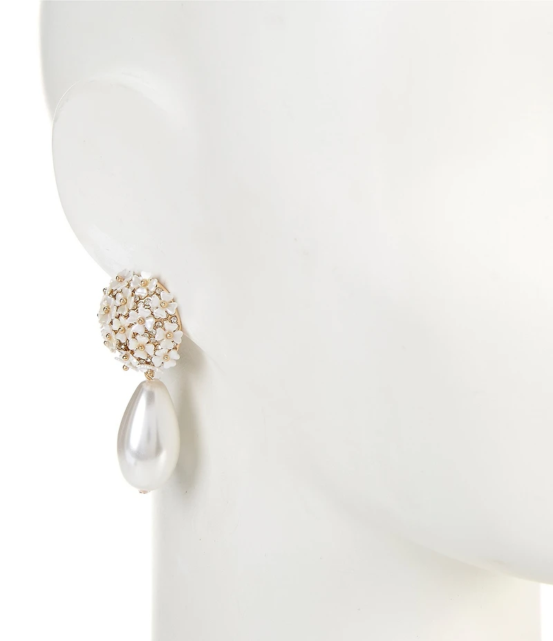 Southern Living x Borrowed & Blue Flower Pearl Statement Drop Earrings