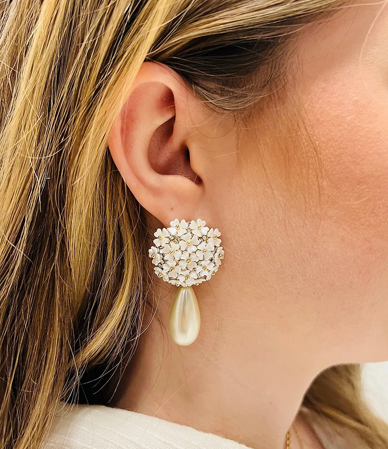 Southern Living x Borrowed & Blue Flower Pearl Statement Drop Earrings