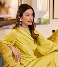 Southern Living x Borrowed & Blue Flower Pearl Statement Drop Earrings