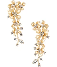 Borrowed & Blue by Southern Living Graduating Metal Stone Flower Drop Statement Earrings