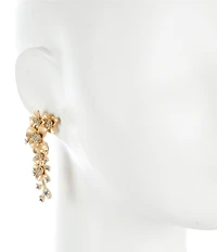 Borrowed & Blue by Southern Living Graduating Metal Stone Flower Drop Statement Earrings