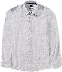 BOSS Big & Tall Slim Fit P-Roan Stretch Long Sleeve Woven Shirt