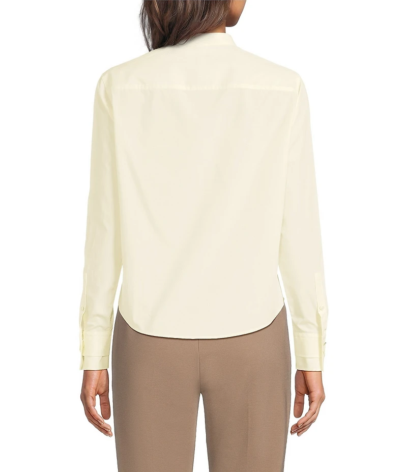 BOSS by Hugo Boss Bertyna Woven Stand Collar Long Sleeve Button-Front Blouse