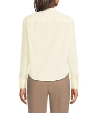 BOSS by Hugo Boss Bertyna Woven Stand Collar Long Sleeve Button-Front Blouse