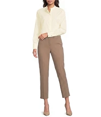 BOSS by Hugo Boss Bertyna Woven Stand Collar Long Sleeve Button-Front Blouse