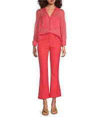 BOSS by Hugo Boss Calypso Point Collar V-Neck Long Sleeve Shirt