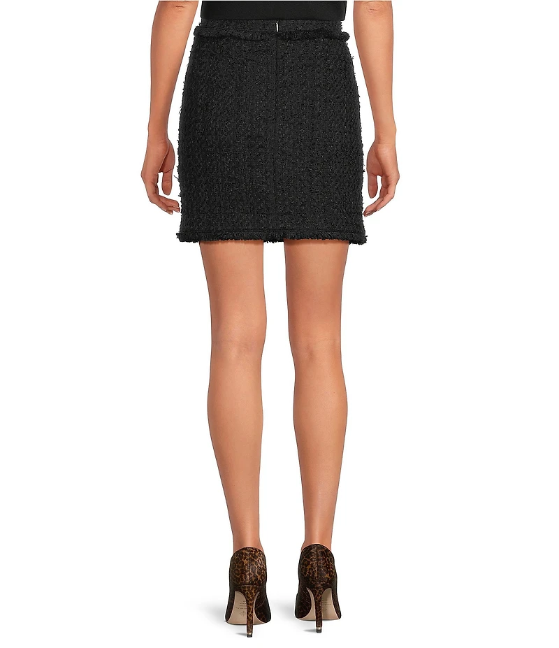 BOSS By Hugo Boss Coordinating Fringe Tweed A-Line Mini Skirt