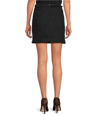 BOSS By Hugo Boss Coordinating Fringe Tweed A-Line Mini Skirt
