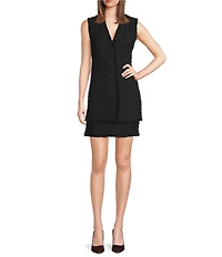 BOSS By Hugo Boss Coordinating Fringe Tweed A-Line Mini Skirt